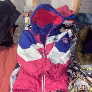 Weatherproof brand winter coat,girls 5t. Pink, blue, and white